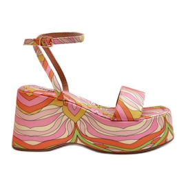 Sandalias Estampadas Con Plataforma Y Cuña Multicolor Wiandia