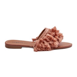 Chanclas Planas De Mujer Con Flecos, Dirty Pink Rialle rosa