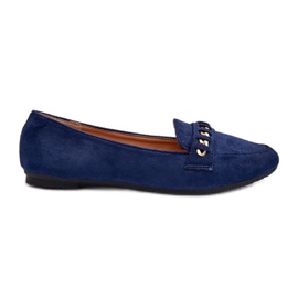 Mocasines Mujer Brillantes Con Cadena Azul Marino Aredilla Mocasines Mujer Brillantes Con Cadena Azul Marino Aredilla