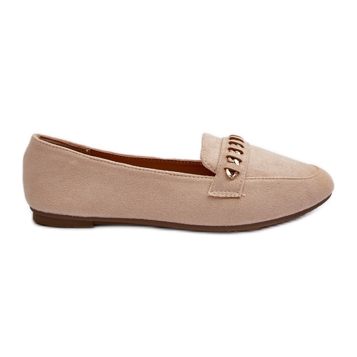 Mocasines Mujer Brillantes Con Cadena Beige Aredilla Mocasines Mujer Brillantes Con Cadena Beige Aredilla
