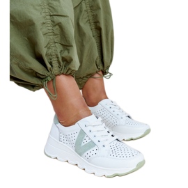 Deportivas Vinceza de piel blanca calada blanco