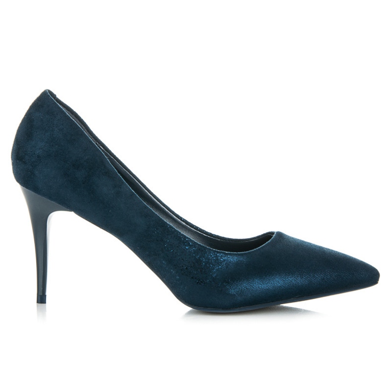 Qinba Tacones de ante azul marino multicolor