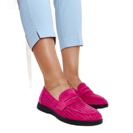 Mocasines de ante rosa oscuro de Vinceza rosado