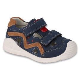Sandalias infantil befado con aplicación de piel 170P083 azul marino