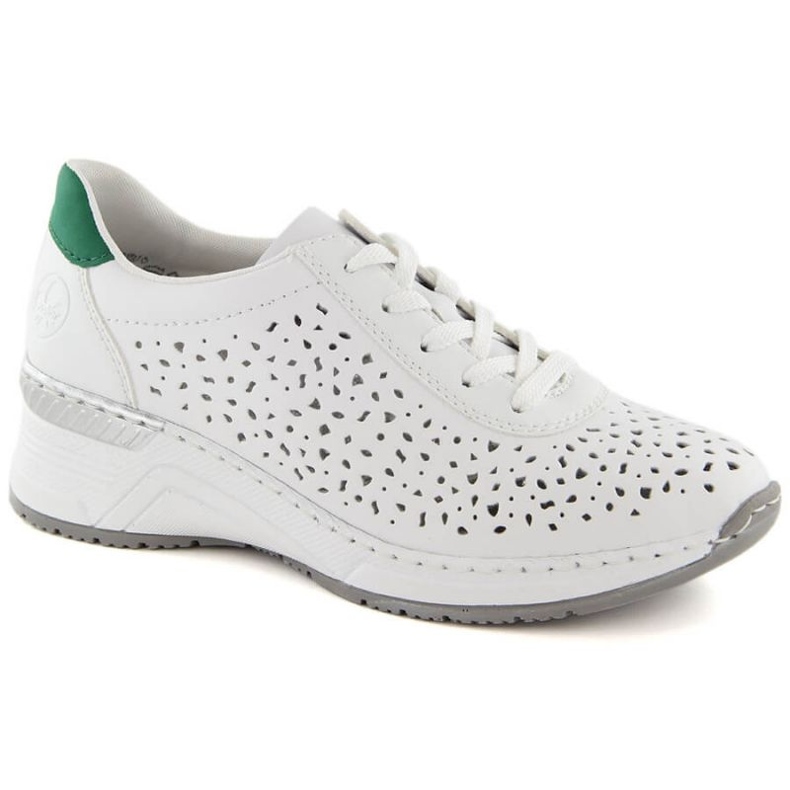 Zapatos cómodos de piel Rieker W RKR692 blanco