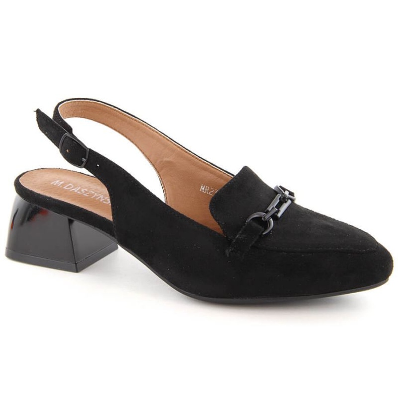 Sandalias de tacón de ante M.Daszyński W SAN36A, negro