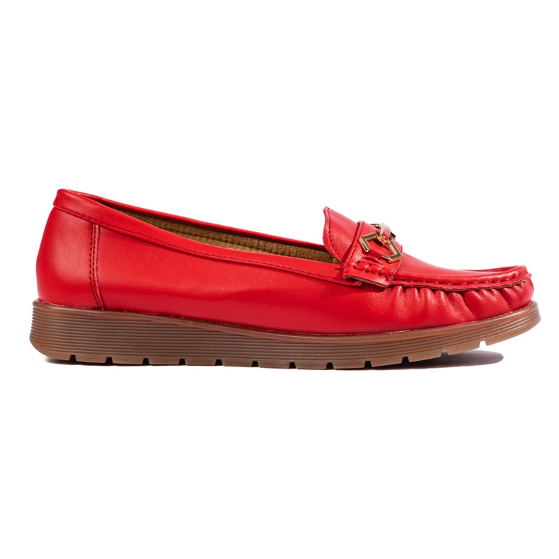 Mocasines rojos de mujer cómodos