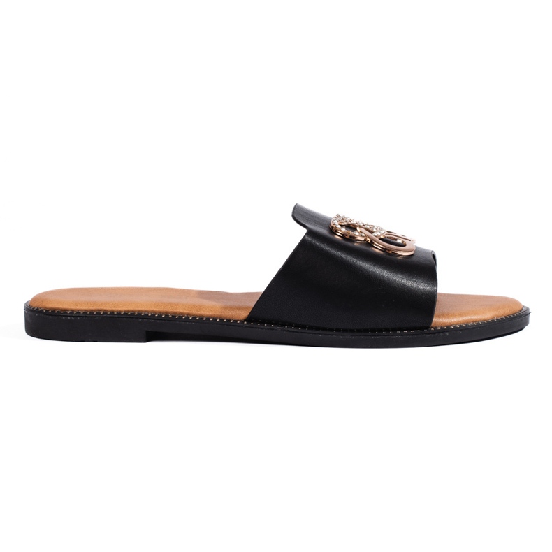 Chanclas planas de mujer negras negro