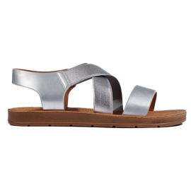 Sandalias slip-on plateadas para mujer plata Sandalias slip-on plateadas para mujer plata