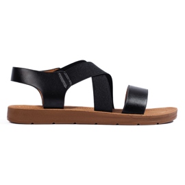 Sandalias negras sin cordones para mujer negro