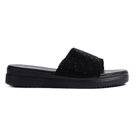Chanclas plataforma mujer negras negro