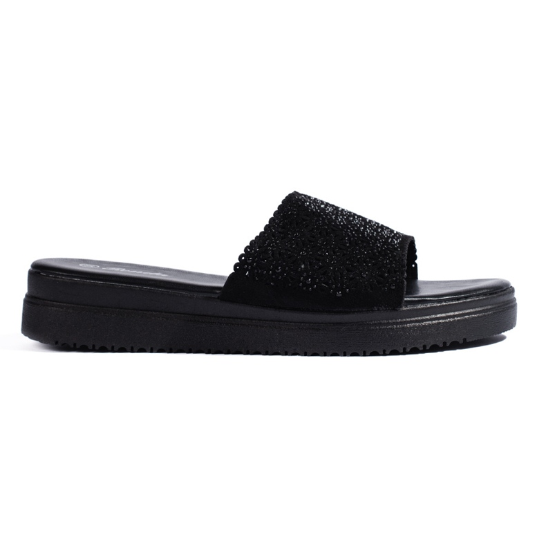 Chanclas plataforma mujer negras negro