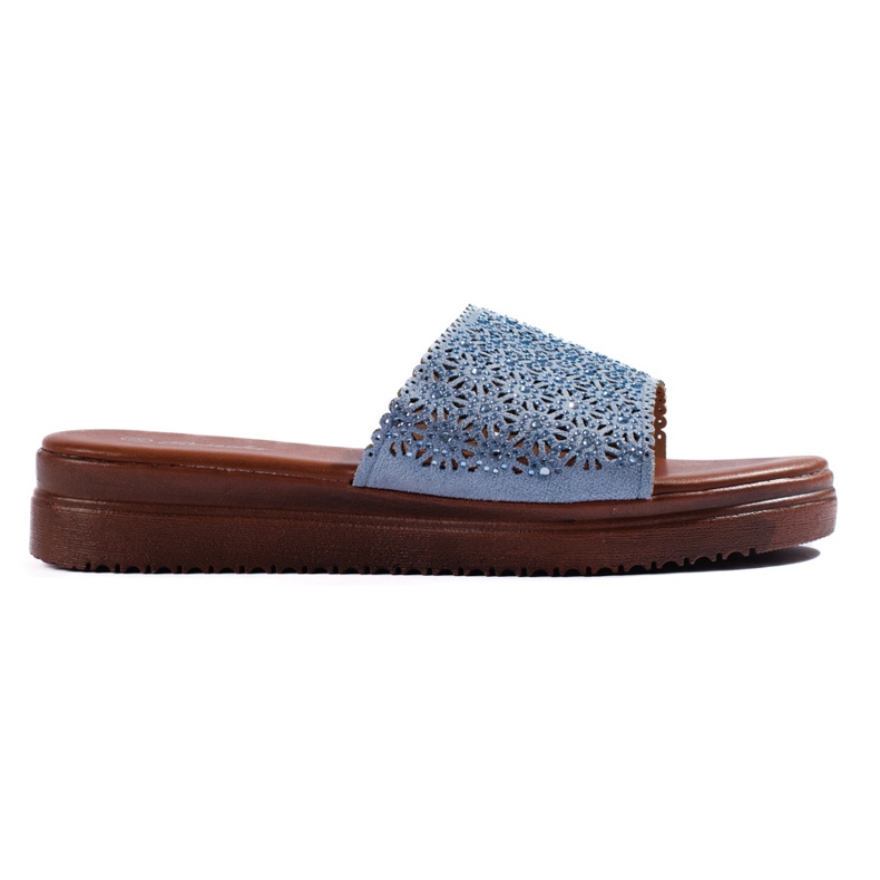 Chanclas de plataforma mujer azules