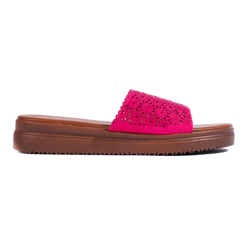 Chanclas de plataforma fucsia para mujer rosado Chanclas de plataforma fucsia para mujer rosado