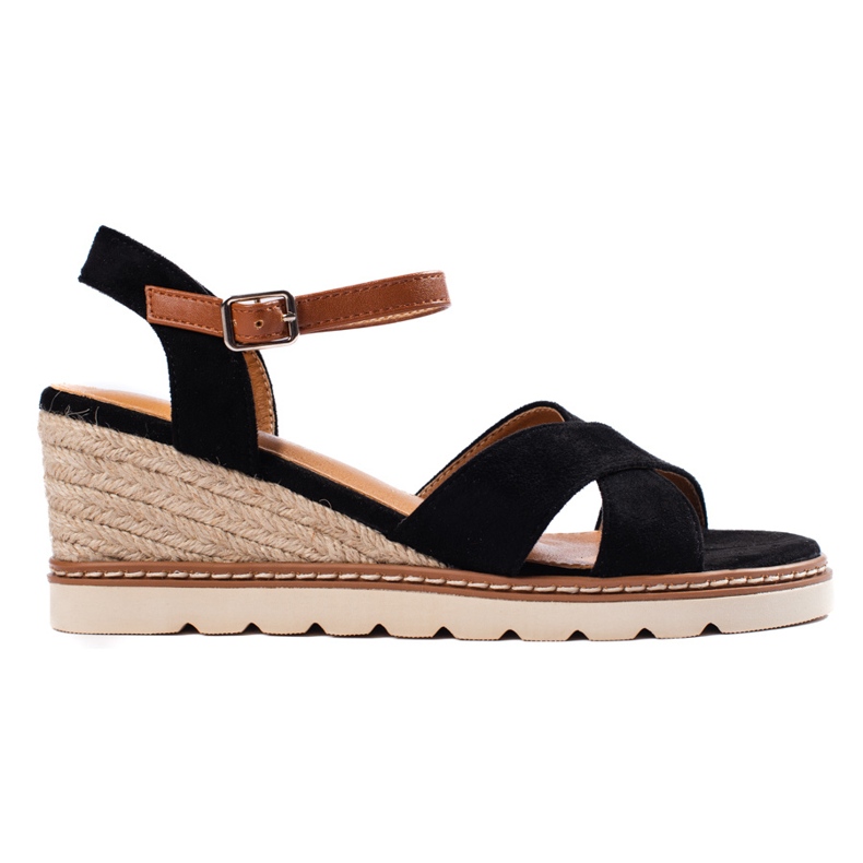 Sandalias cuña mujer negras negro Sandalias cuña mujer negras negro