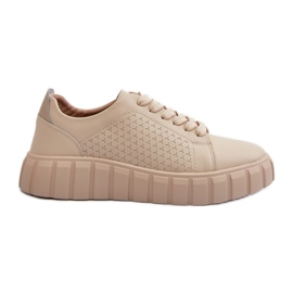 Zapatillas de mujer de piel con plataforma Eselmarie beige