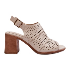 Sandalias Caladas de Tacón Alto Sergio Leone SK565 Beige Claro