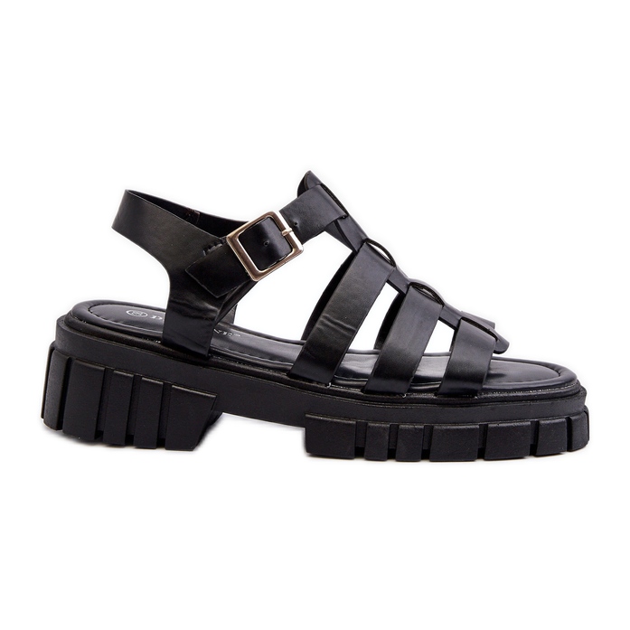 Sandalias Romanas Mujer Negro Rosarose