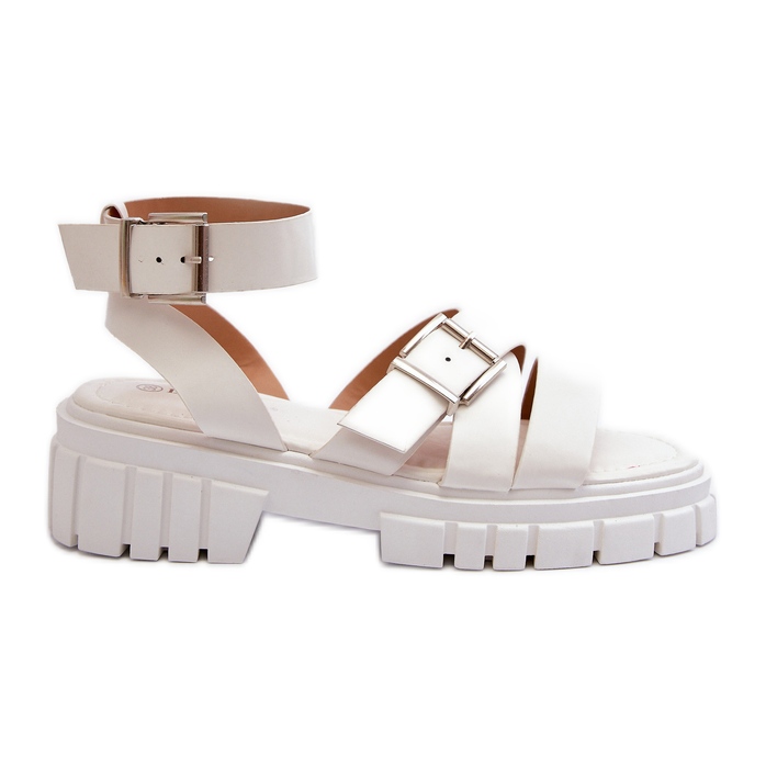 Sandalias Mujer Con Tiras Piel Ecológica Blanco Eladira