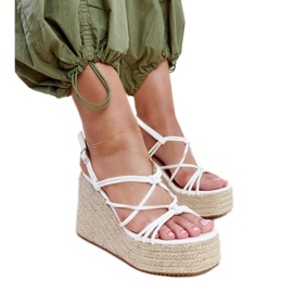 Sandalias cuña Mara blanca blanco