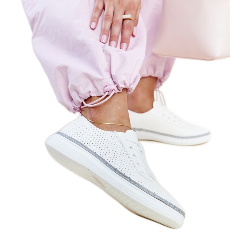 Deportivas Biserka caladas blancas y grises blanco Deportivas Biserka caladas blancas y grises blanco