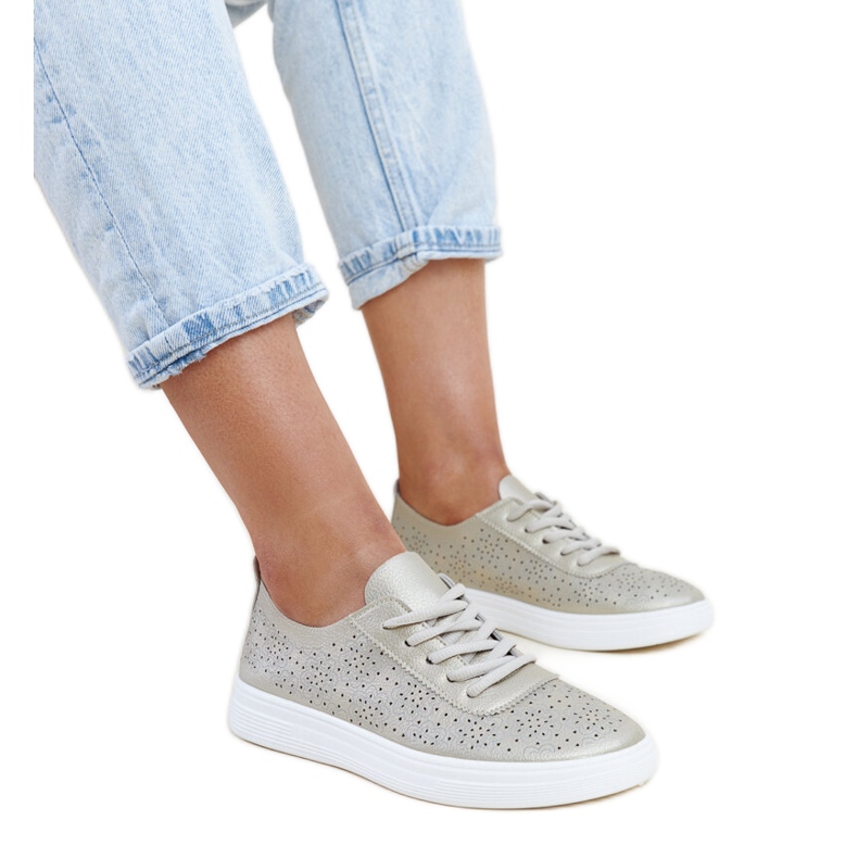 Zapatillas Whitley de piel ecológica doradas dorado
