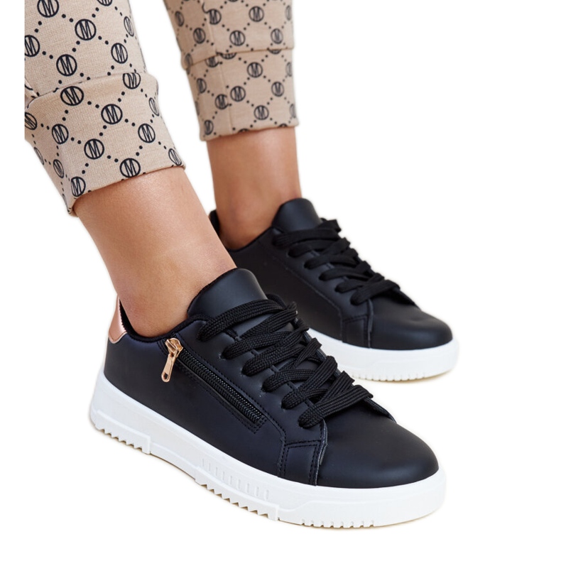 Zapatillas negras con cremallera en el lateral Shanna negro