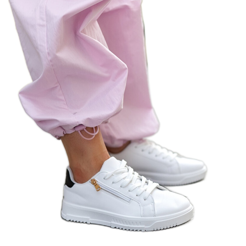 Zapatillas blancas con cremallera lateral Shanna blanco