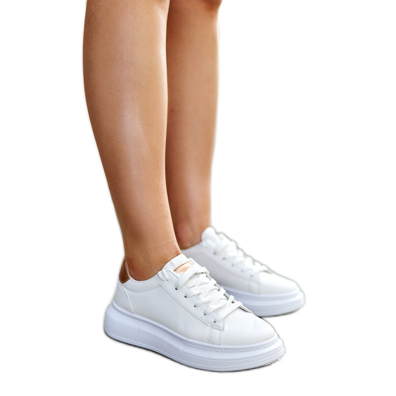 Zapatillas blancas suela gruesa hotsell