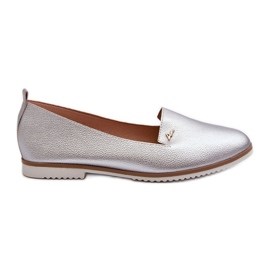 Mocasines Tacón Plano Mujer Plata Enzla