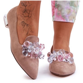 Seastar Mocasines De Mujer Con Tacón Plano Y Adornos Beige Oscuro Sloane