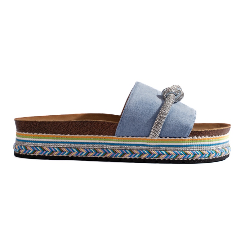 Chanclas plataforma azul claro