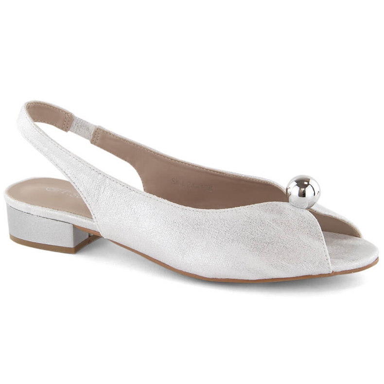 Sandalias de mujer plateadas de tacón bajo T.Sokolski 136 plata