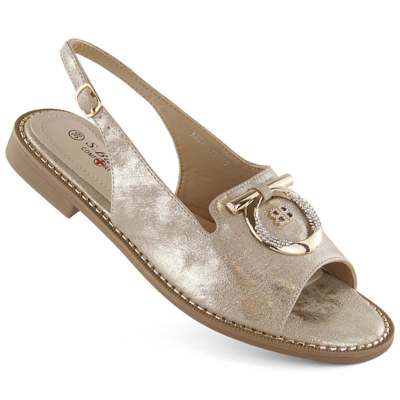 Sandalias de mujer cómodas con adorno dorado S.Barski 053