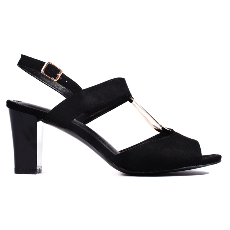 Goodin Sandalias negras de mujer en el post. negro