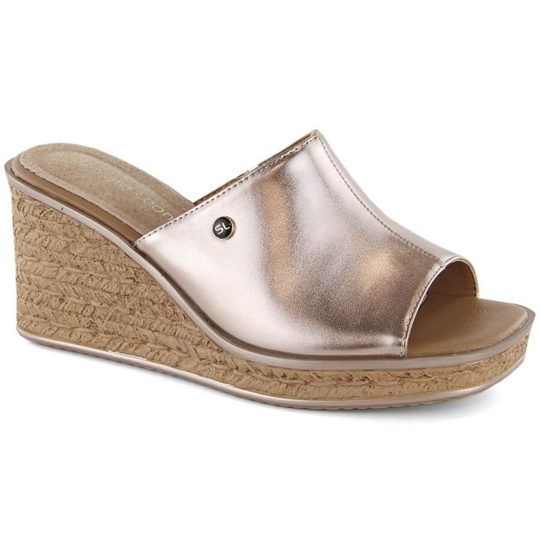 Sandalias cuña mujer dorada Sergio Leone KL213 dorado