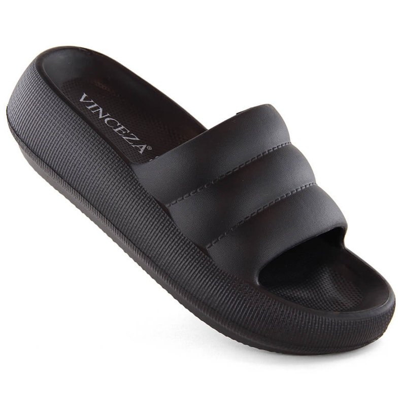 Chanclas de mujer acolchadas con plataforma negra Vinceza 75204 negro Chanclas de mujer acolchadas con plataforma negra Vinceza 75204 negro