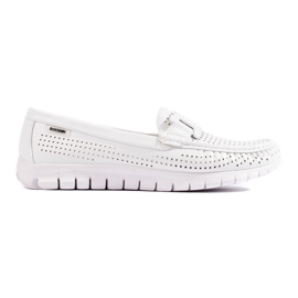 Goodin Mocasines de mujer calados blancos