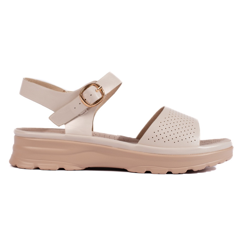 Goodin Sandalias mujer cómodas color beige