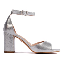 Sandalias mujer tacón plata
