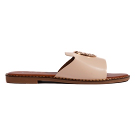 Chanclas planas de mujer beige