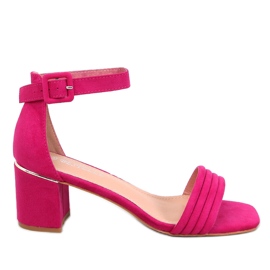 Sandalias tacón mujer Rondeu Fucsia rosado