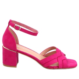 Sandalias tacón mujer Sabines Fucsia rosa
