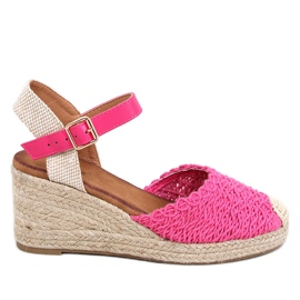 Sandalias cuña alpargata Morelli fucsia rosado