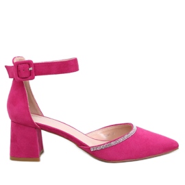 Zapatos de tacón Bardini fucsia con tira en el tobillo rosado