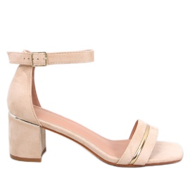 Sandalias tacón bajo Marroc Beige