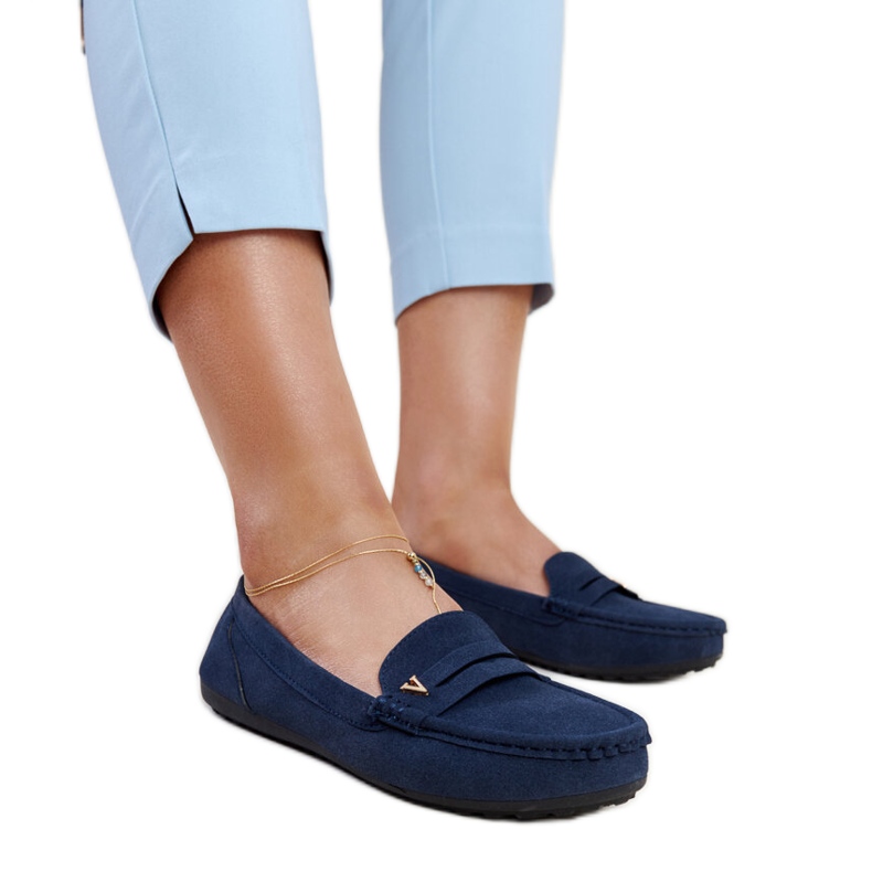 Mocasines azul marino con acabado mate de Rubiania
