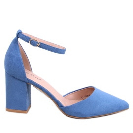 Pozzi Denim Zapatos de tacón con tira al tobillo en azul