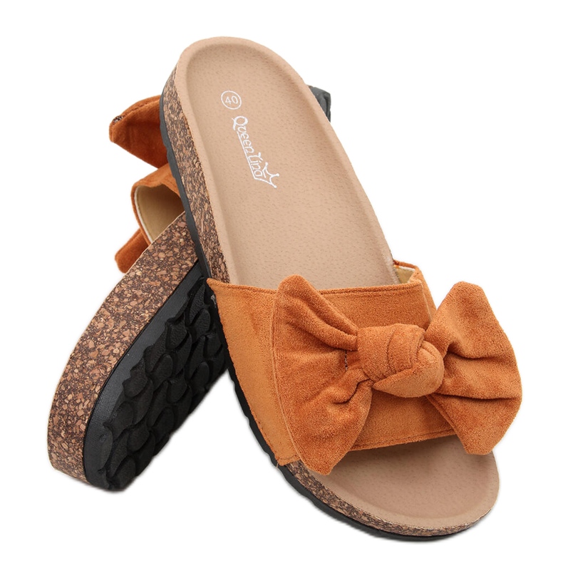 Babuchas Kiara Camel de corcho marrón