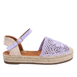 Premat Sandalias alpargatas caladas violeta púrpura